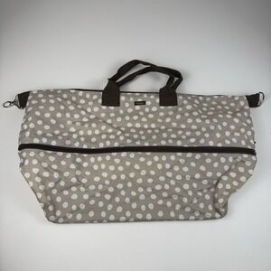 Thirty-One Polka Dot Tote Bag - Brown and White